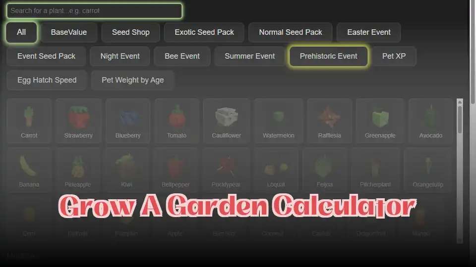 Grow A Garden Calculator